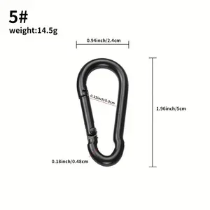 crochet d'extérieur en fer noir pur, 6 pièces, équipement de sport, anneau de suspension, clip à ressort, crochet pour sac à dos