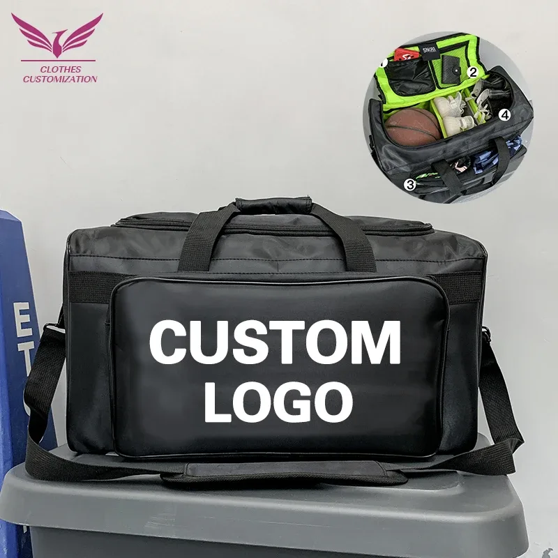 sac de sport de basketball grand format avec logo personnalisé, sac de gym imperméable diy, sac de fitness, personnalisation personnalisée, sac d'entraînement pour équipe de football