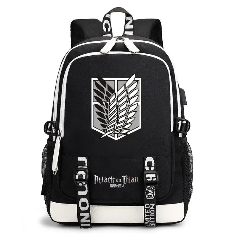 sac à dos anime attack on titan, cartable d'étudiant de grande capacité, léger et durable, peut accueillir un ordinateur de 16 pouces