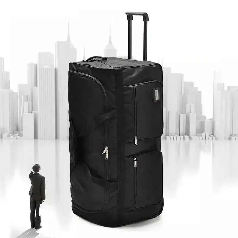 sac voyage oxford université gris clair grande capacité roulante toupies poches organisateur longueur 81cm