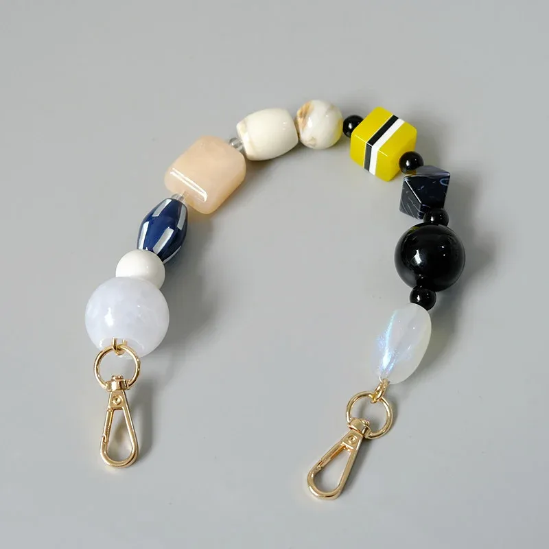 pièces d'accessoires de sac pour femmes, perles colorées en résine, bracelet décroissant pour les mains, sangle de coque de téléphone, poignée de remplacement, nouveau