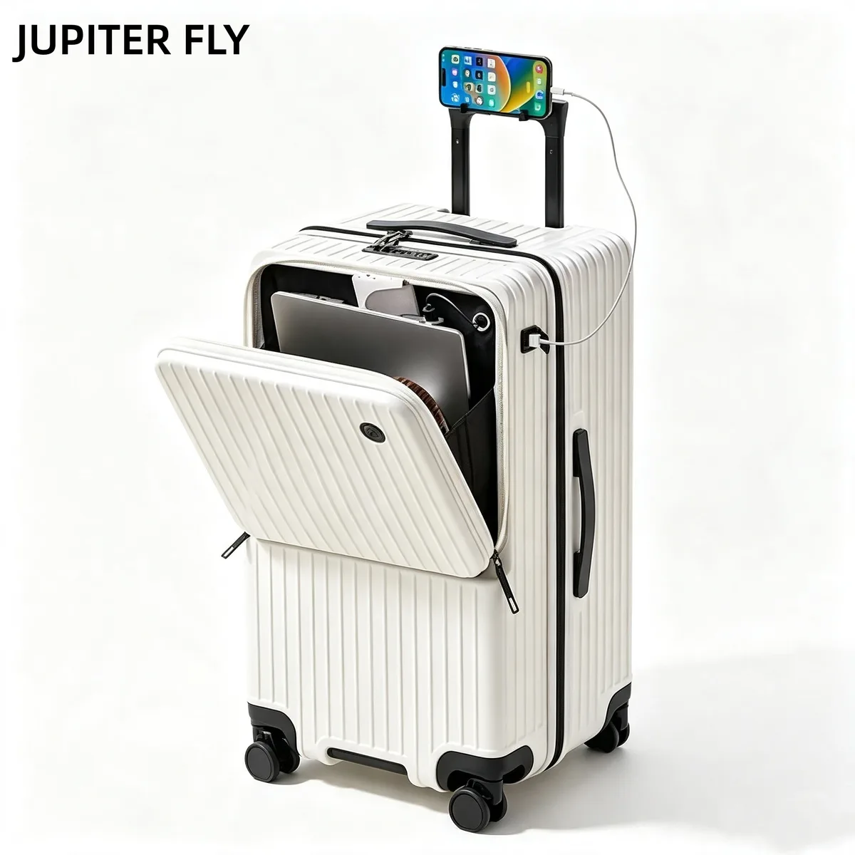 valise à ouverture frontale 20 pouces, bagage cabine, serrure tsa, matériau pc, coque rigide, valise à roulettes, valise de voyage 24/28 pouces, grande capacité