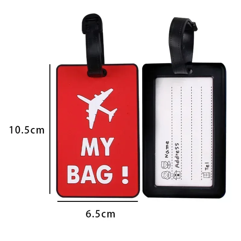 étiquette de bagage en pvc souple, étiquette de voyage avec lettre pour hommes et femmes, étiquette de nom de valise, étiquettes de sac, étiquettes d'avion, accessoires de voyage de vacances