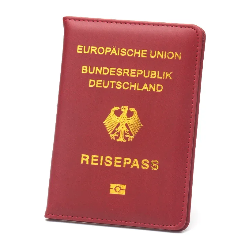 porte-passeport allemand pour hommes et femmes, couverture de passeport en cuir pu, étui pour passeport portable, porte-carte d'identité, porte-billet, accessoires de voyage