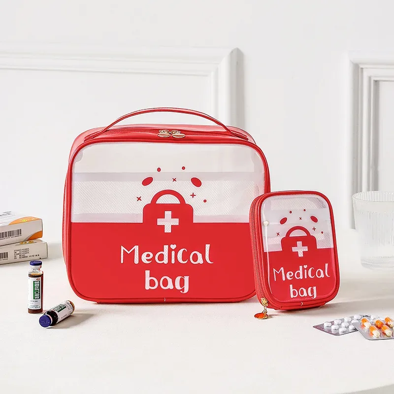 trousse à médicaments transparente et étanche, trousse de premiers soins portable de voyage, sac de rangement de médicaments à domicile, trousse médicale portable de grande capacité