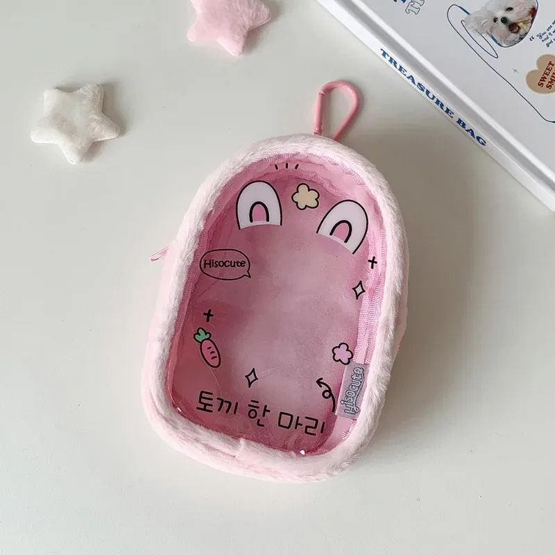 sac de rangement pour poupées en peluche de 10 cm, pochette suspendue pour figurines k-pop de dessin animé, sac de transport pour poupées, sac ita, pendentifs de sac à dos transparents en pvc pour étudiants