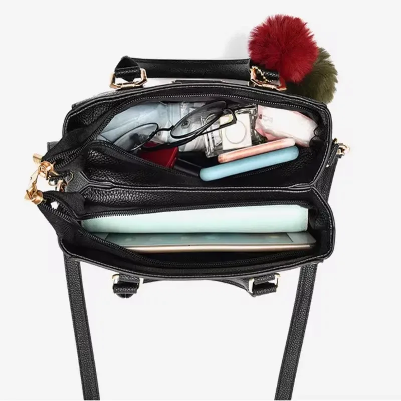 sac à bandoulière en cuir spacieux pour femmes, sac à main quotidien décontracté avec un grand espace de rangement