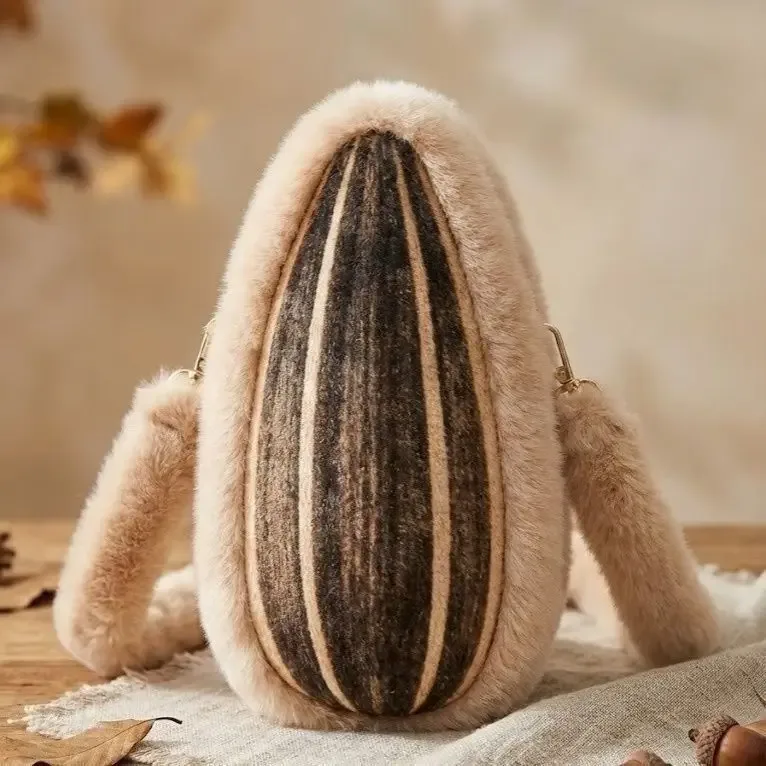 le nouveau sac à bandoulière simple en peluche créatif de sunflower seed est un cadeau de niche pour votre meilleur ami