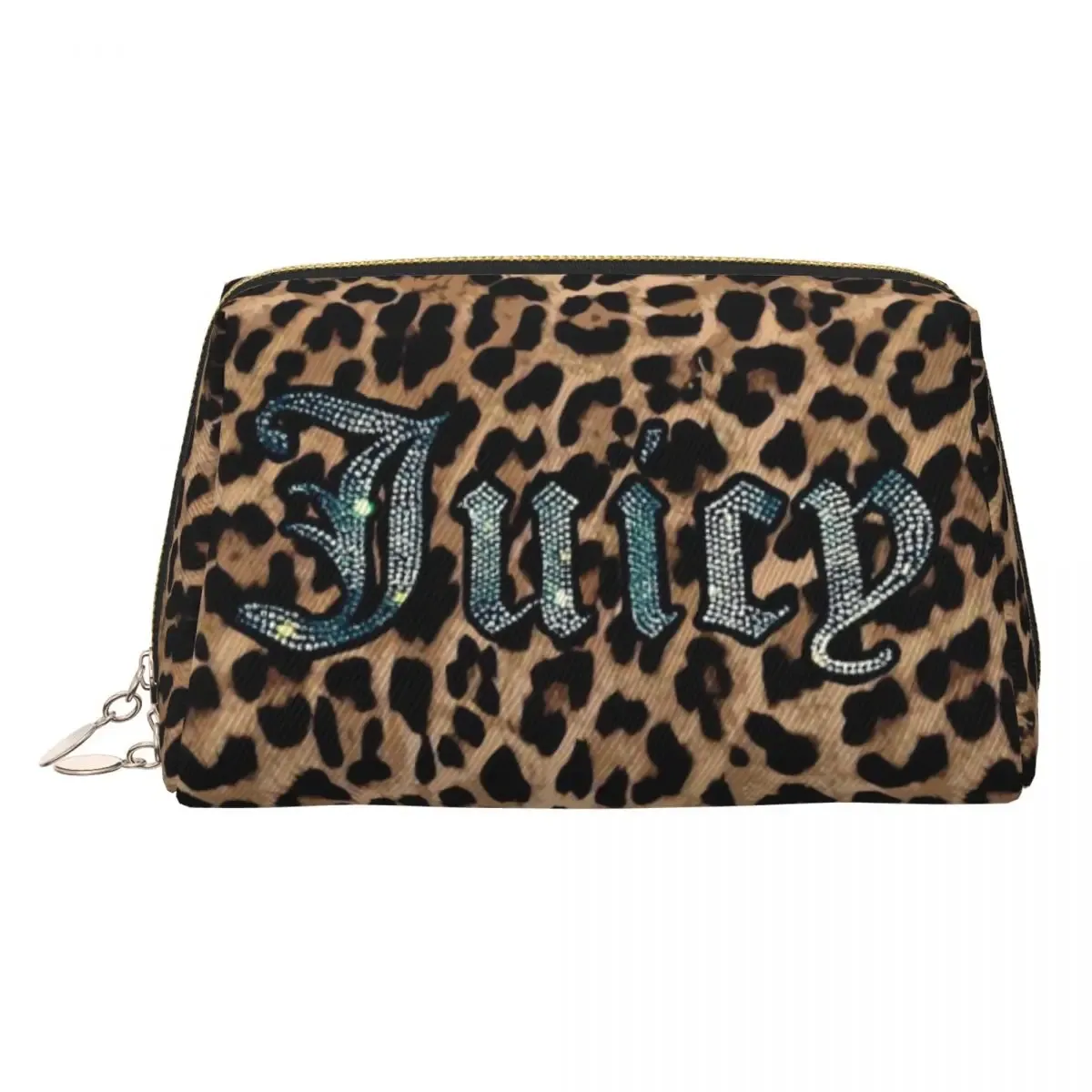 sac de maquillage j-juicy-c-couture, pochette à fermeture éclair, sacs cosmétiques de voyage, grand sac cosmétique portable en cuir pour femmes