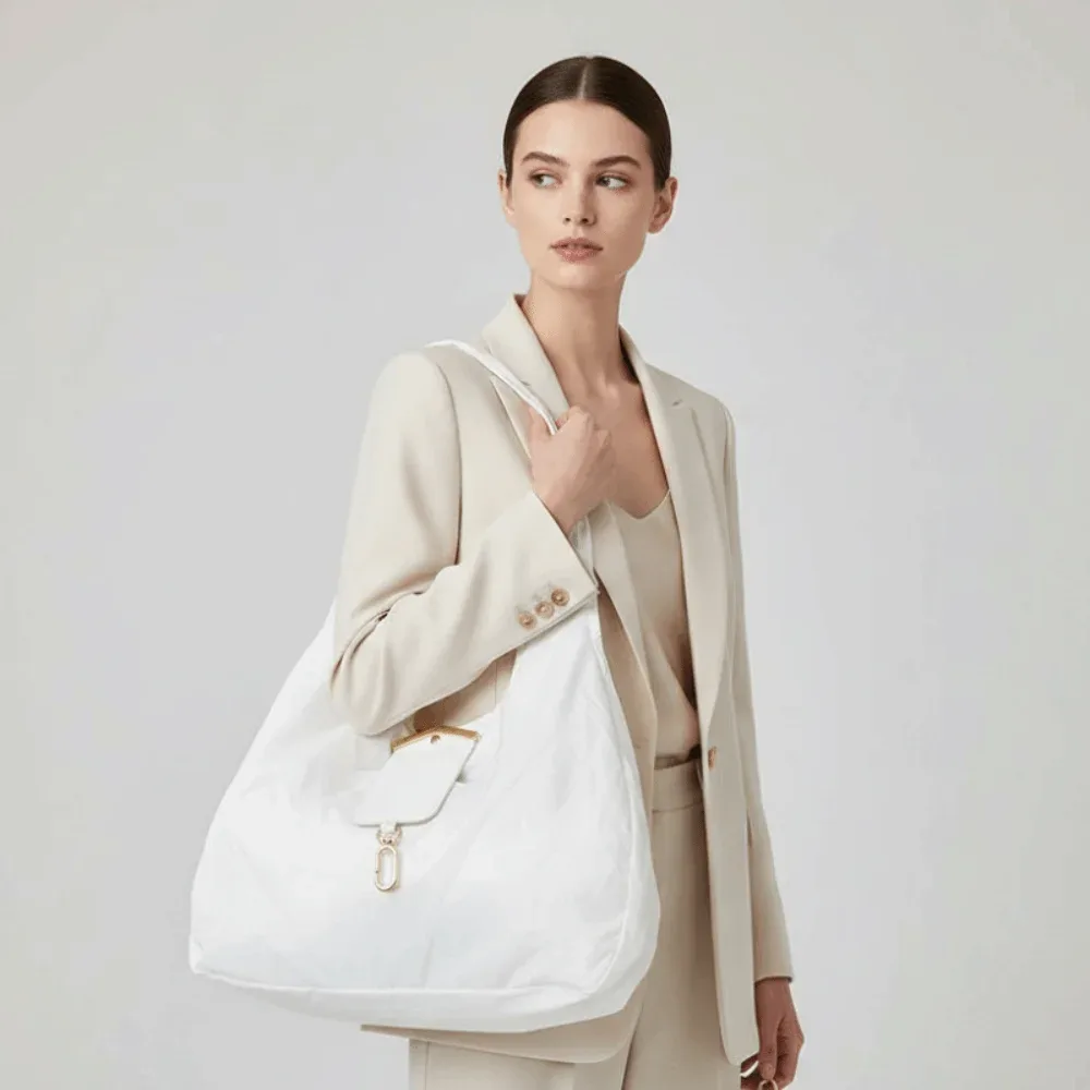 sac fourre-tout avec porte-clés de couleur unie, mini sac de courses pliable peu encombrant, étui ultra-léger en simili cuir