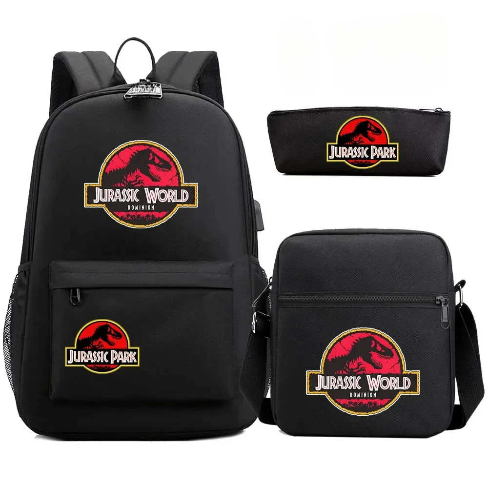 sac à dos de voyage avec serrure antivol usb pour garçon et fille, cartable pour livre d'école pour enfants, sac à stylo, 3 pièces