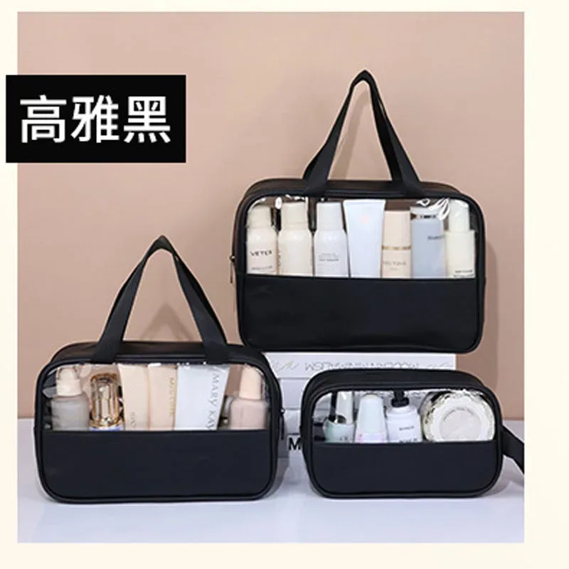 sac à cosmétiques de voyage portable pour femmes, trousse de maquillage transparente, sacs de lavage de bain de grande capacité, mallette de rangement étanche multifonction