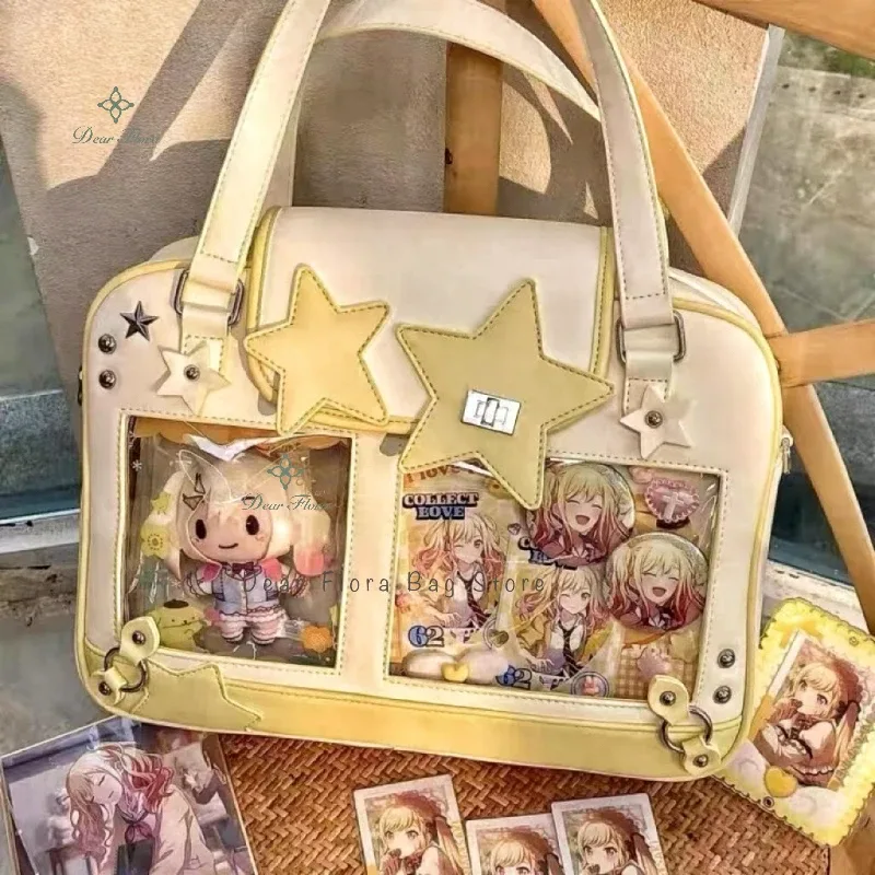 Y2K tendance étoile Ita sac Lolita fille poche transparente femmes bricolage affichage sac à bandoulière mode sac à bandoulière mignon sac à main sac à main