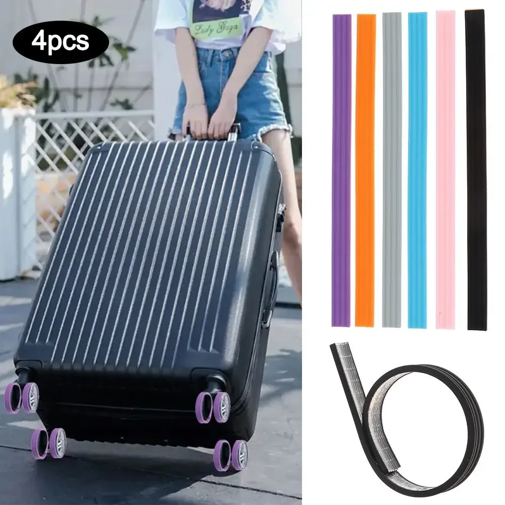 protection roues caoutchouc multicouleurs ornementation accessoire voyage valise roulement silencieux manchon trimming nécessaire coupure personnalisée