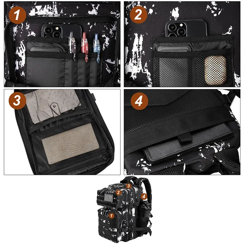 lhi 25l sac à dos tactique sac de gym pour femmes école fitness sports camping en plein air randonnée sac à dos sorcière porte-bouteille