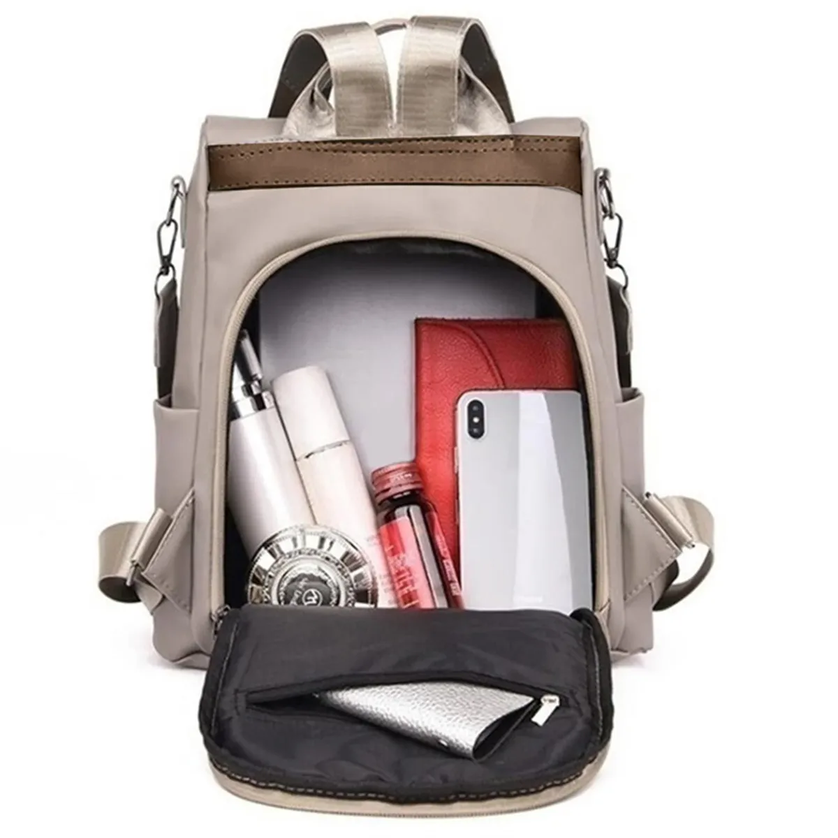 sac à dos décontracté de grande capacité pour femme, sac d'école pour femme, sac de voyage tout match pour femme, document solide simple, mode, initié, noir, ingent