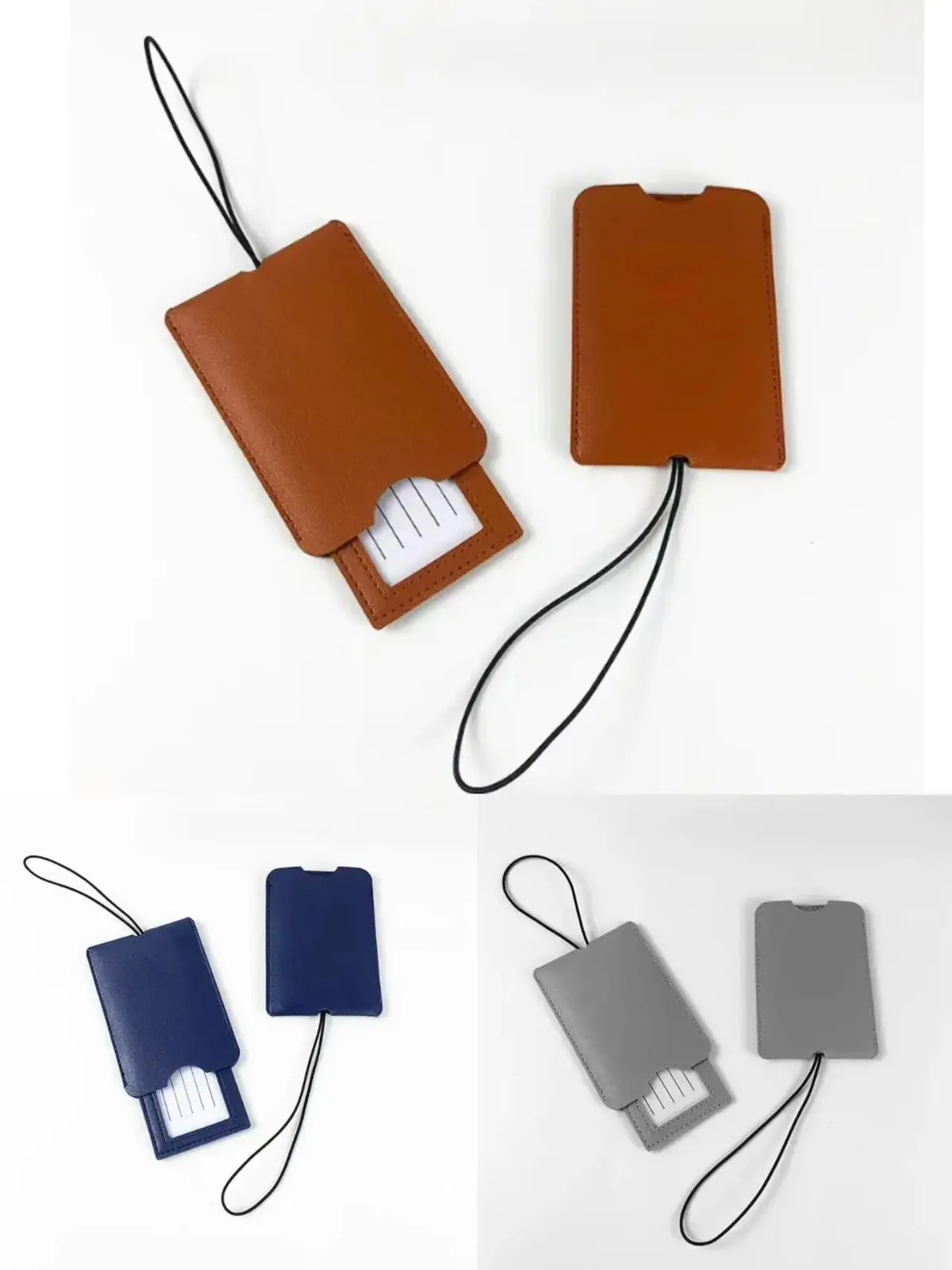 étiquettes à bagages en cuir pu pour hommes et femmes, étiquettes de sac de valise, porte-adresse d'identification de nom de bagage, étiquette de bagage, accessoires de voyage