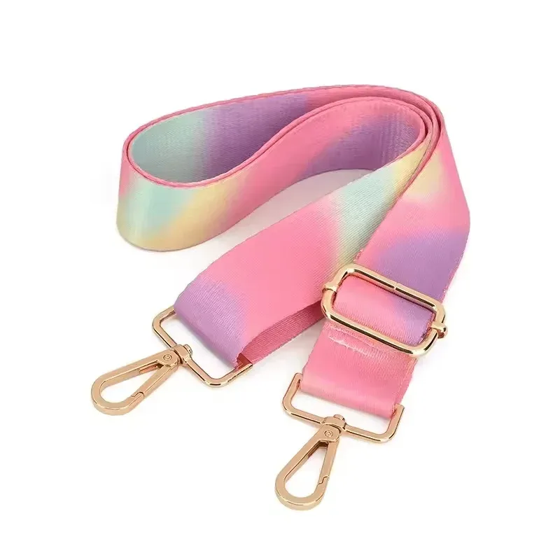 sangle sac nylon multicolore geometrique poignée amovible boucles dorées accessoire voyage femmes épaule adjustabilite