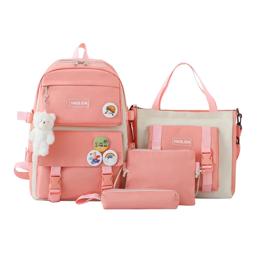 ensemble de 4 pièces : sac à dos multifonctionnel 4 en 1, grande capacité, tendance, décontracté, respirant, pour l'école et l'université.