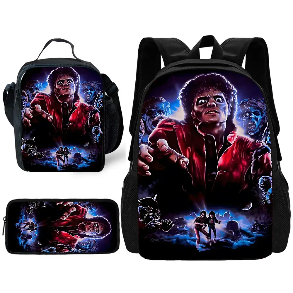 sac à dos pour enfants, chanteurs populaires, michaels jackson, avec sacs à déjeuner, sacs à crayons, sacs d'école pour garçons et filles, meilleur cadeau