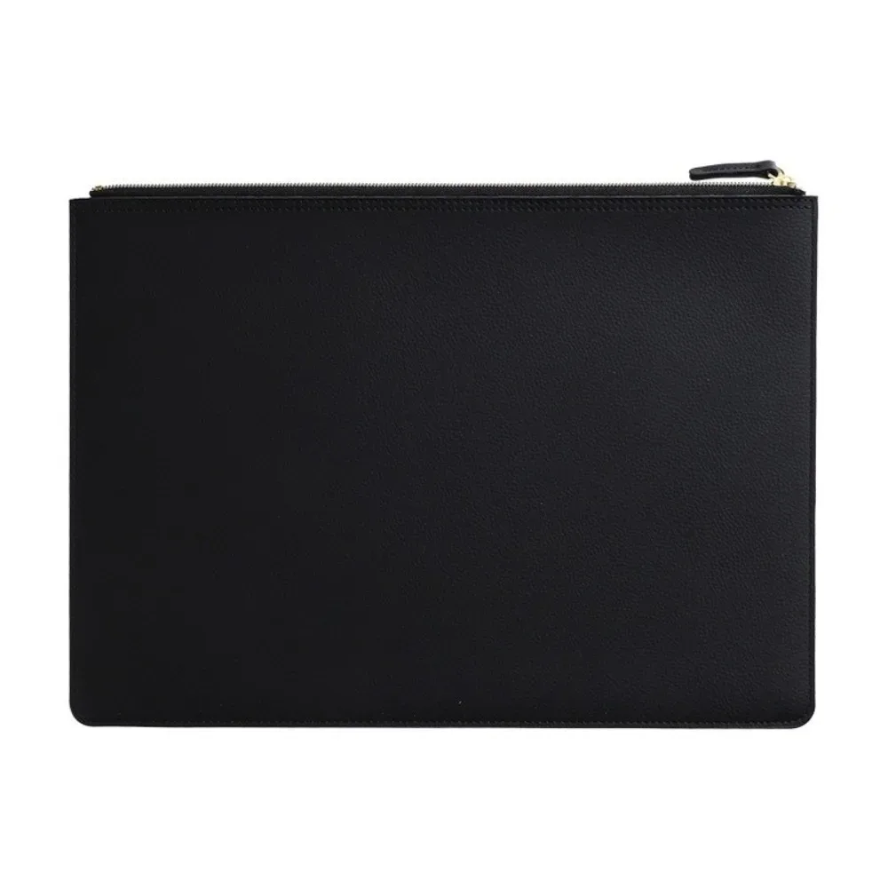 porte-documents a4 en cuir pu, imperméable, grande capacité, sac à fermeture éclair, classeur de haute qualité, clip de rangement pour documents, conférence