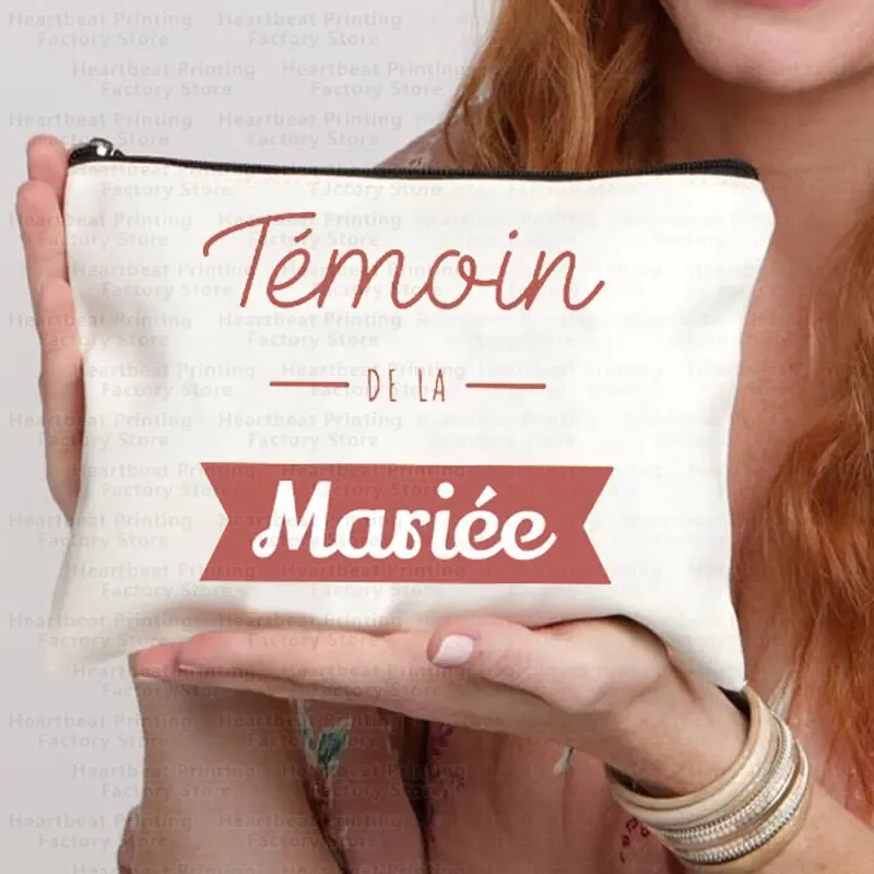 témoin sac de témoin nom doré sac cadeau de mariage kit d'enterrement de vie de jeune fille sac sacs de maquillage sacs de toilette de demoiselle d'honneur merci sac cosmétique