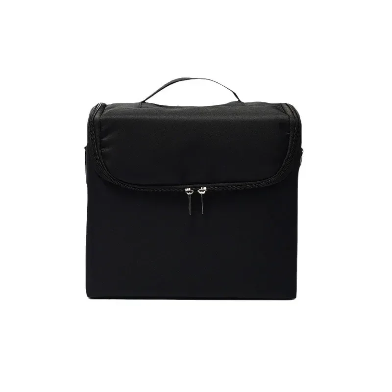 grande trousse de maquillage portable, boîte à outils multifonctionnelle pour nail art et beauté, sac cosmétique de rangement multi-niveaux en tissu oxford avec fermeture éclair