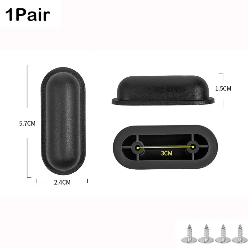 patins de protection en plastique noirs pour bagages avec vis – supports de fond de valise universels