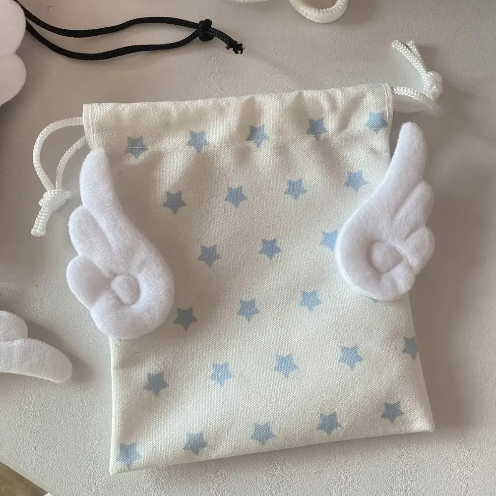 ins – sac de rangement ailes d'ange étoile, sac de rangement portable à la mode, sac à cosmétiques à cordon de serrage, fourre-tout de voyage, pochette en toile