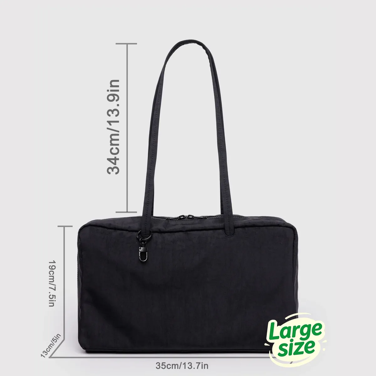 sac fourre-tout en nylon, sac à bandoulière pour femme avec clip porte-clés, sac à main léger à fermeture éclair, idéal pour le travail quotidien, les voyages, la gym, cadeau pour maman