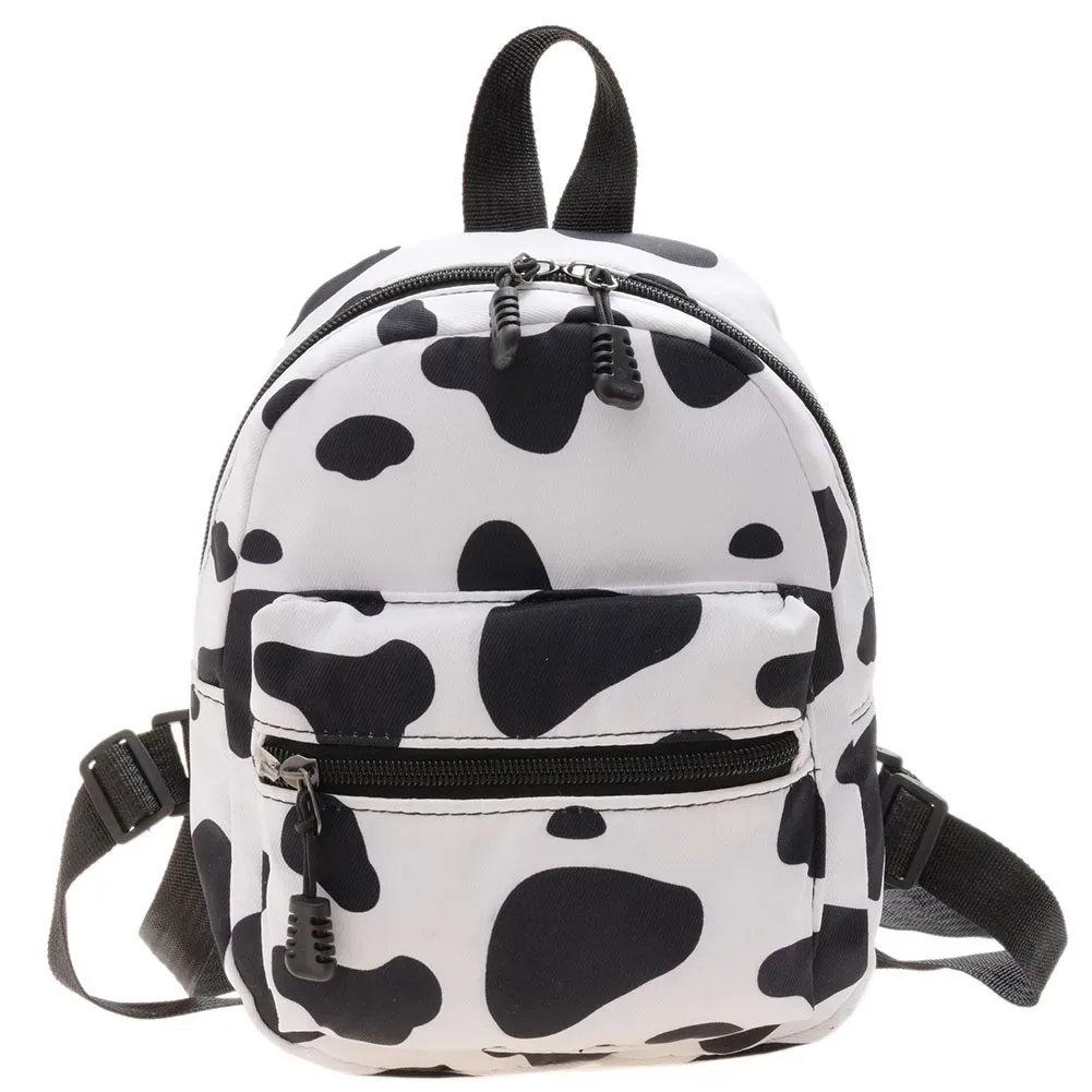 sac à dos en nylon à motif animal mignon pour femmes, blanc, noir, à la mode, pour adolescentes
