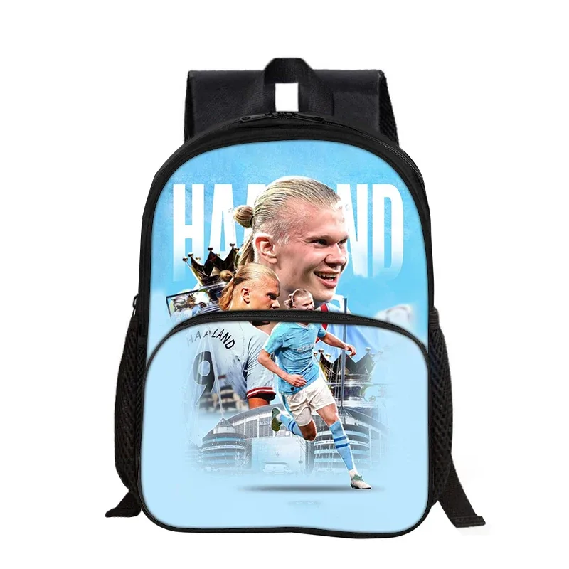 sac à dos haaland avec poche avant pour étudiants et enfants, sac d'école pour star du football, sac de sport, sac de voyage de grande capacité