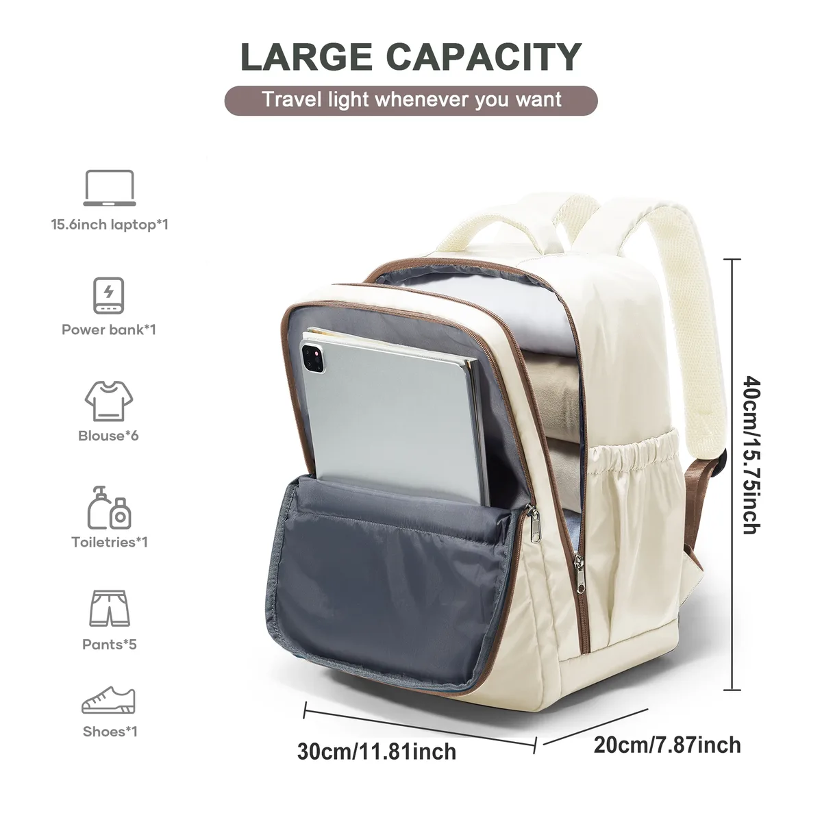 sac à dos de voyage pour avion 40x30x20, sac à dos de cabine wizzair 40x30x20, bagages à main pour hommes et femmes, sacs pour ordinateur portable 15,6 pouces