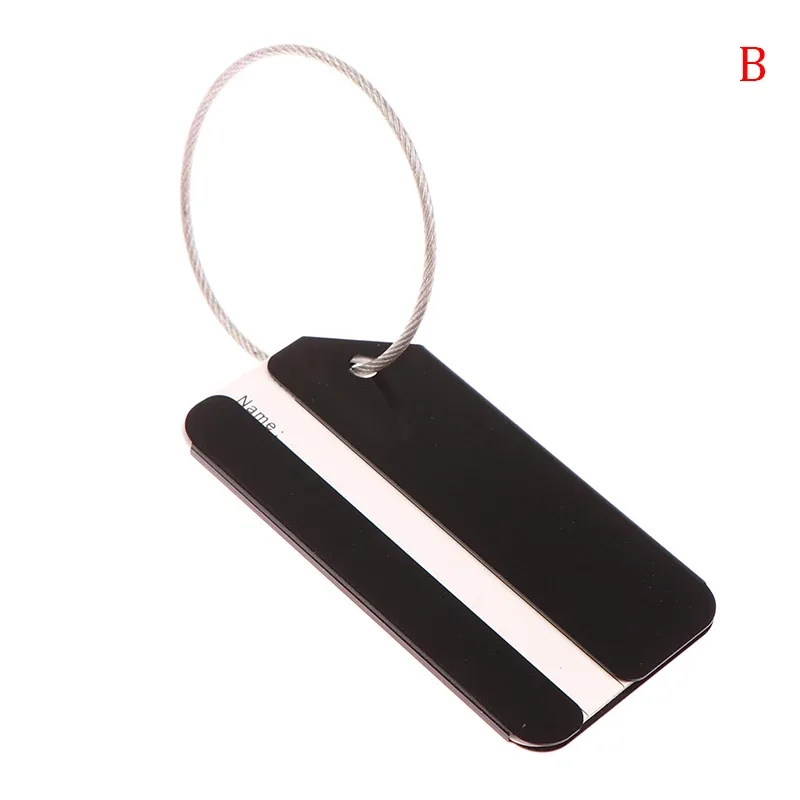 étiquettes de bagage de voyage en alliage, porte-étiquette d'adresse de valise, étiquettes de nom de bagage en métal, accessoires d'infraction, 1pc
