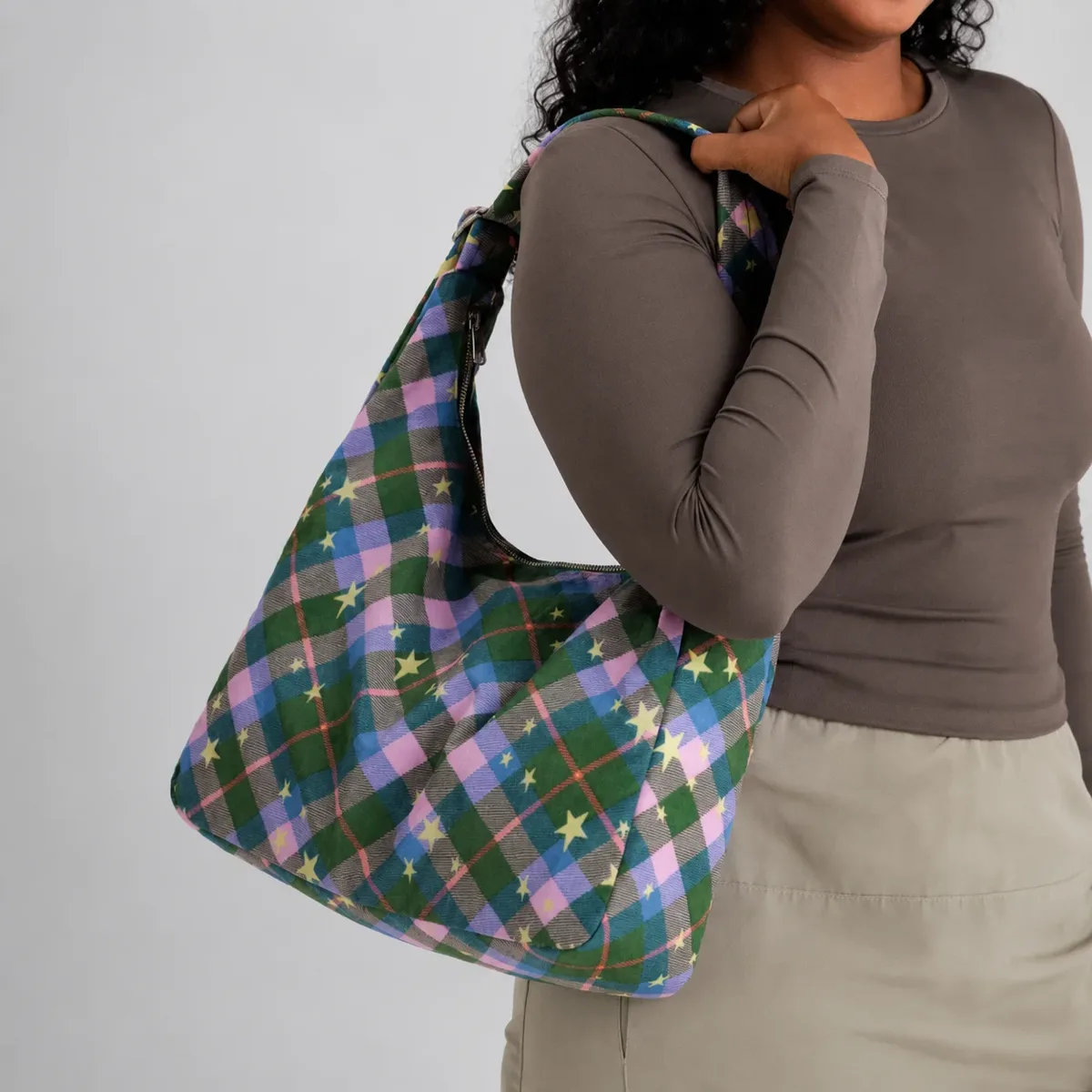sacs à bandoulière décontractés grande capacité à motif étoile pour femmes, sacs sous le bras en nylon de créateur pour dames, sacs de shopping légers et spacieux 2026