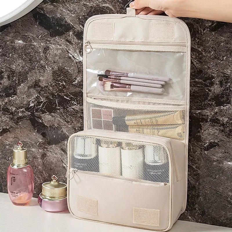 trousse de toilette portable de voyage pour femme, trousse de maquillage multifonctionnelle, grande capacité de stockage, trousse de toilette à main