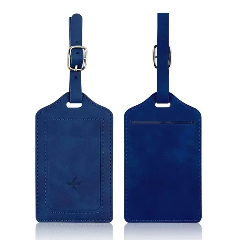 étiquette de bagage en cuir tendance, portable, avec papier de signature, étiquettes d'embarquement universelles pour hommes et femmes