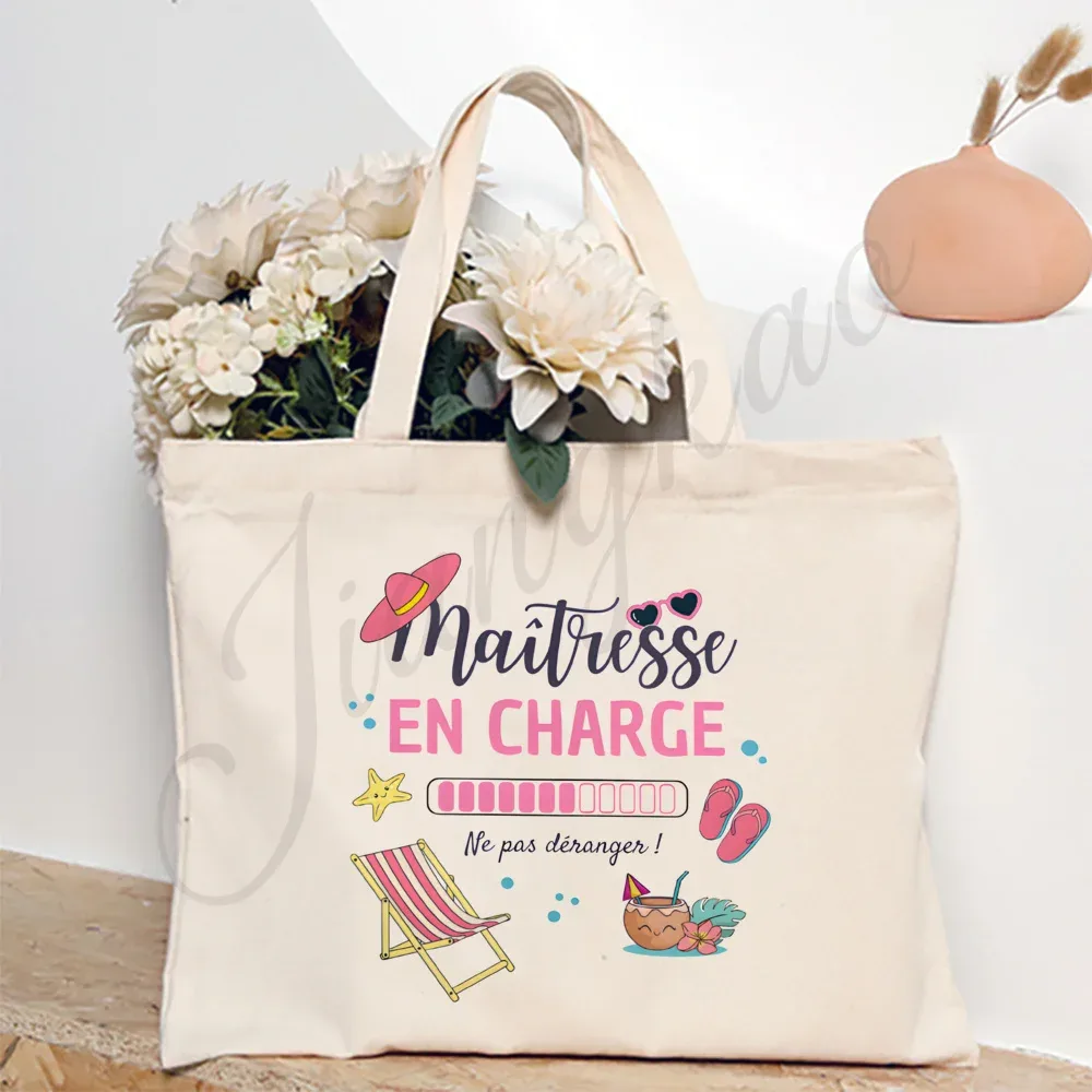 sac fourre-tout imprimé « maitresse maitre en vacances, ne pas déranger », sacs à bandoulière de voyage, cadeau de remerciement pour les enseignants diplômés