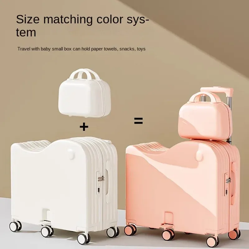 valise rigide abs blanc rose vert pastel compacts voyage famille enfants roulettes planches soutien compartiments pratiques