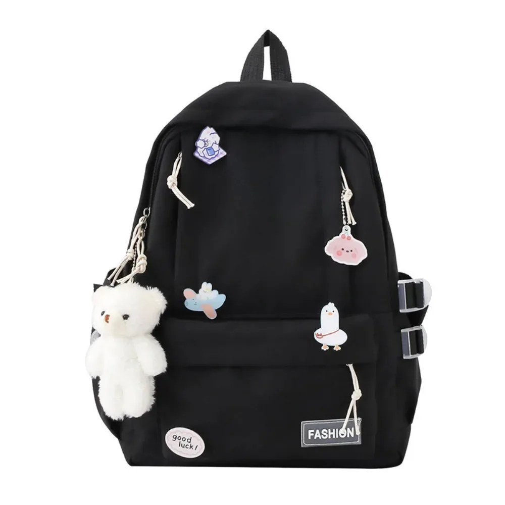 nouveau sac d'école de grande capacité, sac de voyage portable à sangle réglable, sac à dos léger en toile de couleur unie, unisexe