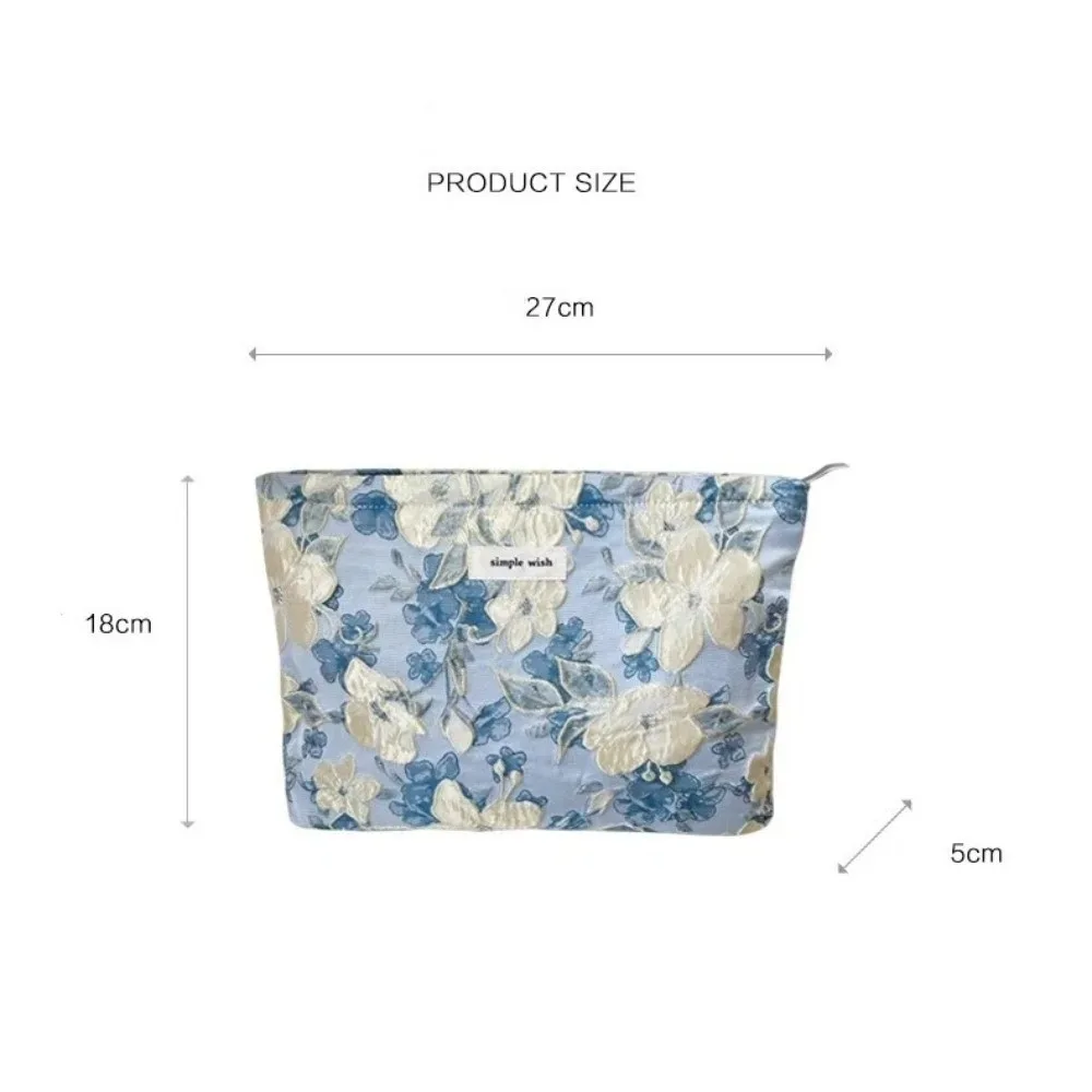 sac à cosmétiques imprimé à la mode, imprimé floral, grande capacité, trousse de maquillage, trousse de toilette, voyage