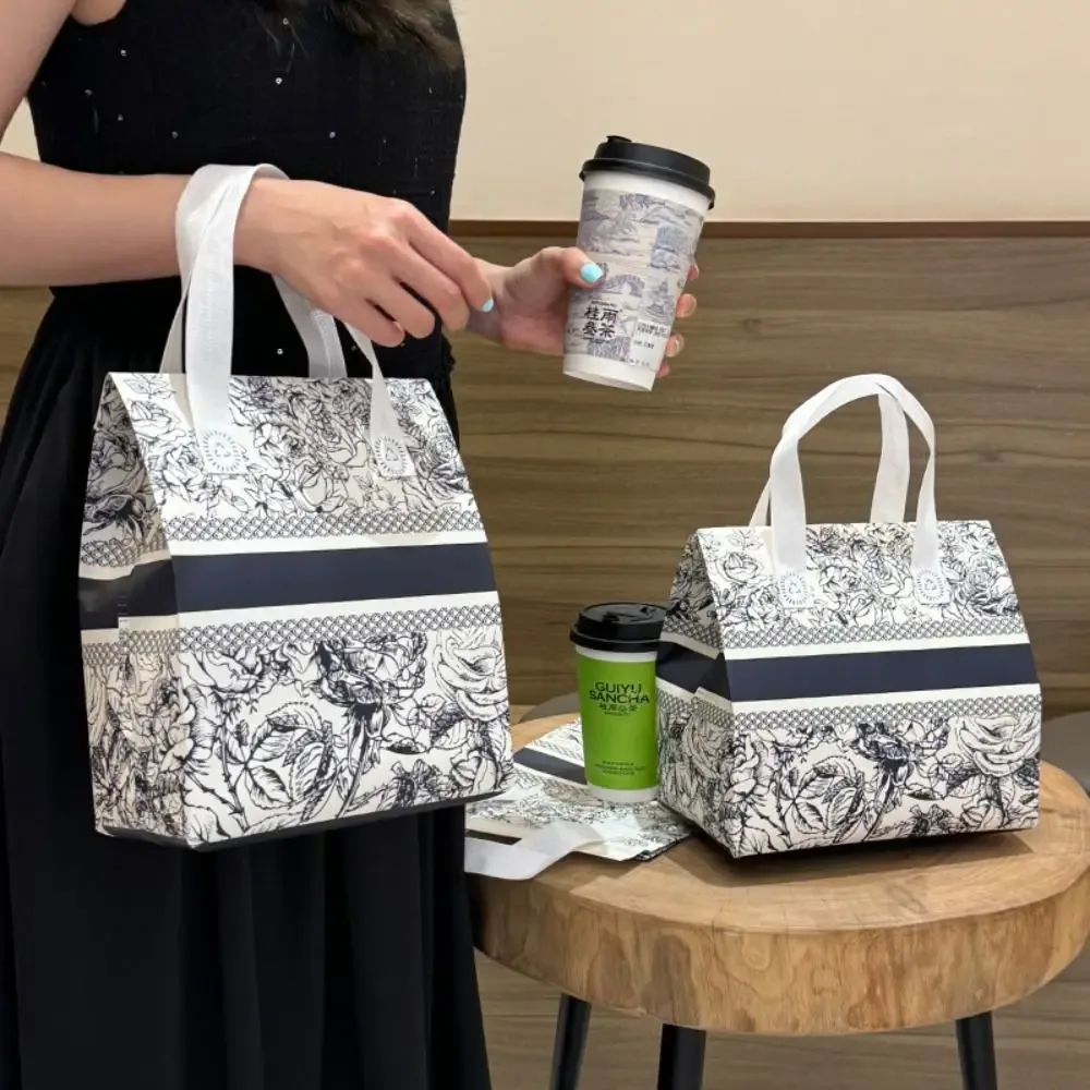sac d'emballage de thé au lait en tissu non tissé réutilisable, couvercle de tasse isolé de voyage, sac fourre-tout à café en papier d'aluminium, 10 pièces