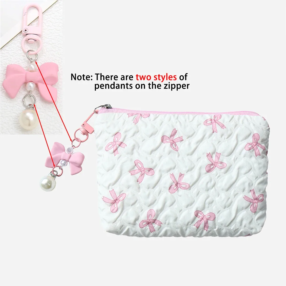 pochette à maquillage brodée avec nœud, design élégant, porte-monnaie, sac de rangement, mignon, grande capacité, pochette à maquillage haut de gamme
