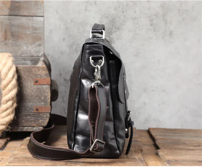 porte-documents en cuir véritable pour hommes, sac à main en peau de cercle naturelle, sacs de messager noirs pour ordinateur portable, affaires de luxe, haute qualité, mode