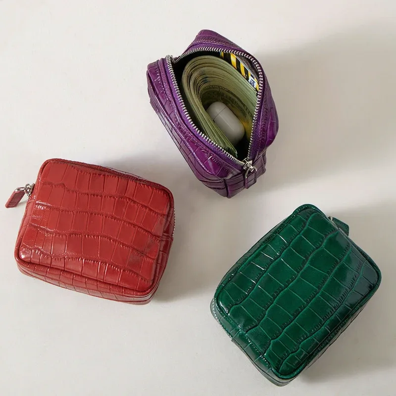 personnaliser les initiales en cuir véritable motif crocodile pochette mini boîte sacs de maquillage pour les femmes de luxe concepteur 2026 nouveau en cuir de vache naturel voyage affaires organisateur sac