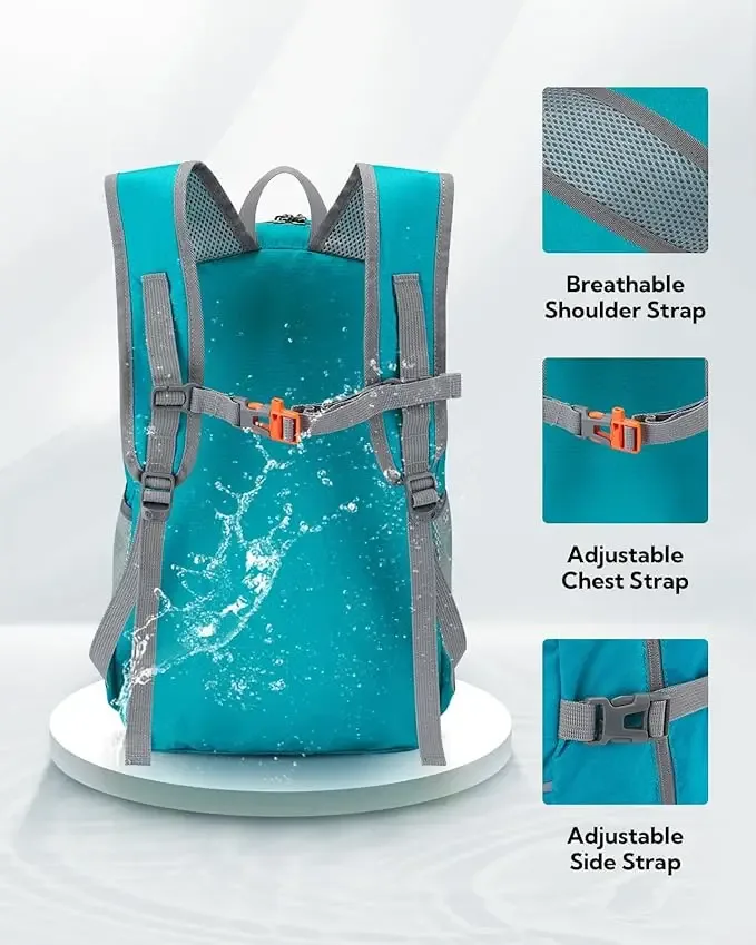 waterfly sac à dos pliable pour randonnée : 25 l, ultra léger, pliable, imperméable, pour voyage en plein air, pour femme et homme