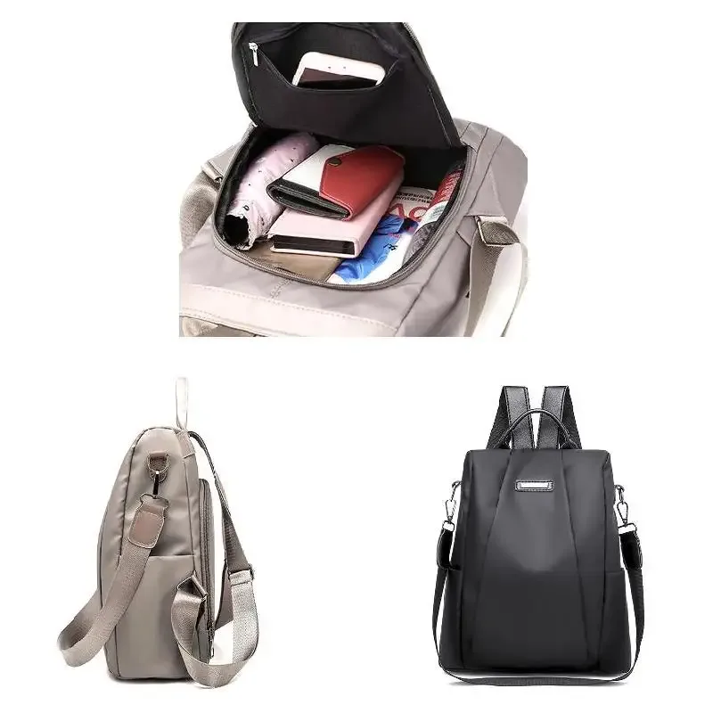sacs à dos antivol à double bandoulière pour femmes, sac à dos de voyage en tissu oxford imperméable, sacs à dos en nylon, accessoires pour étudiants en voyage