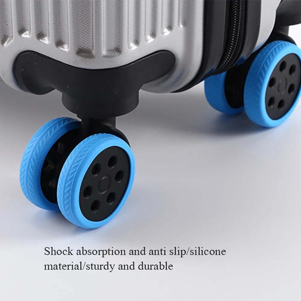 silicone couvre roues protection antibruit valises voyage couleur unie anneaux extérieurs usage voyage abroad utilisation facile protection roues