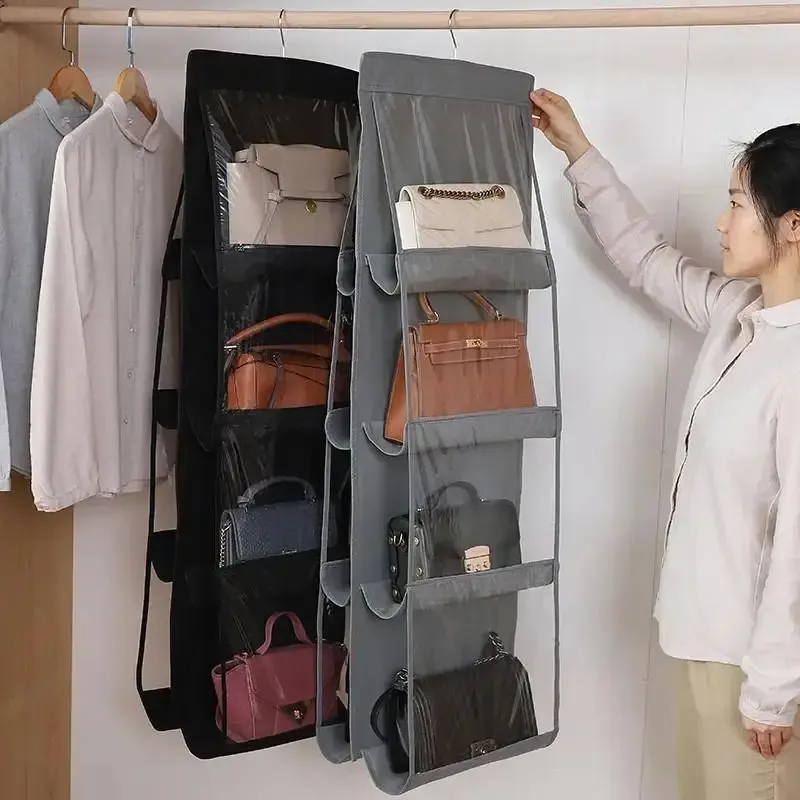 organisateur de sac suspendu multicouche pour gagner de la place, en matériau non tissé durable, pour sacs à main, portefeuilles et accessoires, 1 pièce