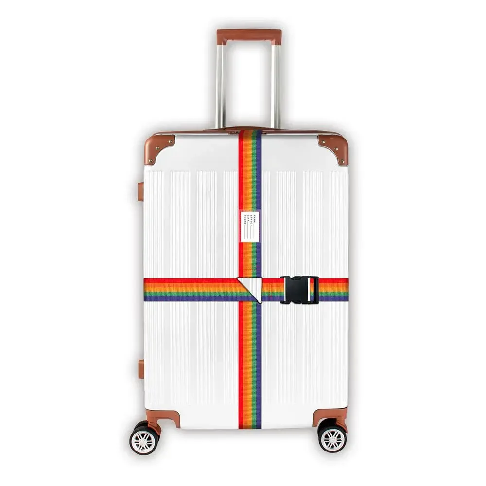 sangle de bagage réglable, ceinture croisée, accessoires de voyage, sangle de valise, arc-en-ciel, environnement d'emballage de bagages